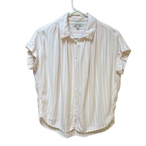 Madewell Central Stripe Button Down blouse Soft Pink size XS